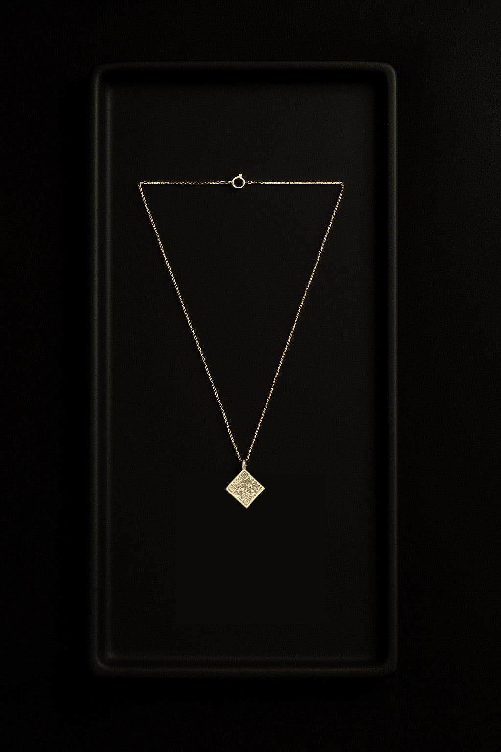 Personalized QR Code Necklace — 925 Sterling Silver or 14K Gold Plated